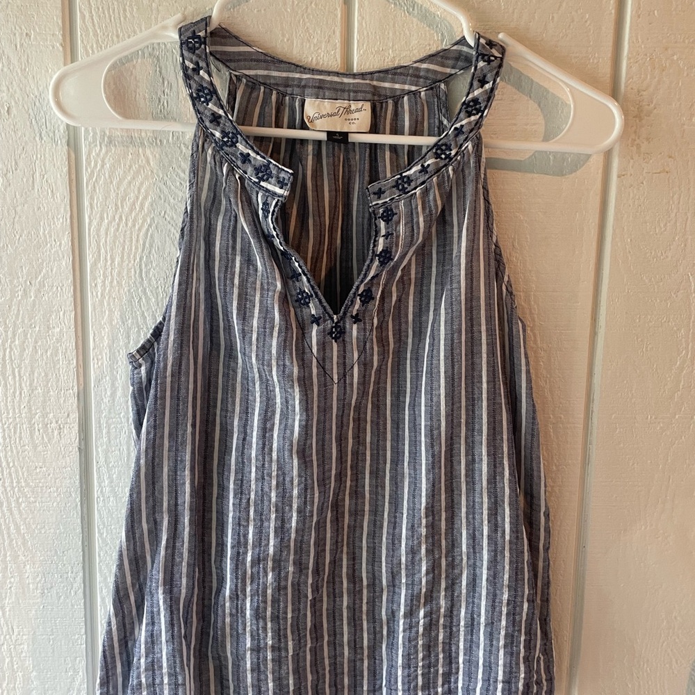 Blue Striped Summer Tank Top